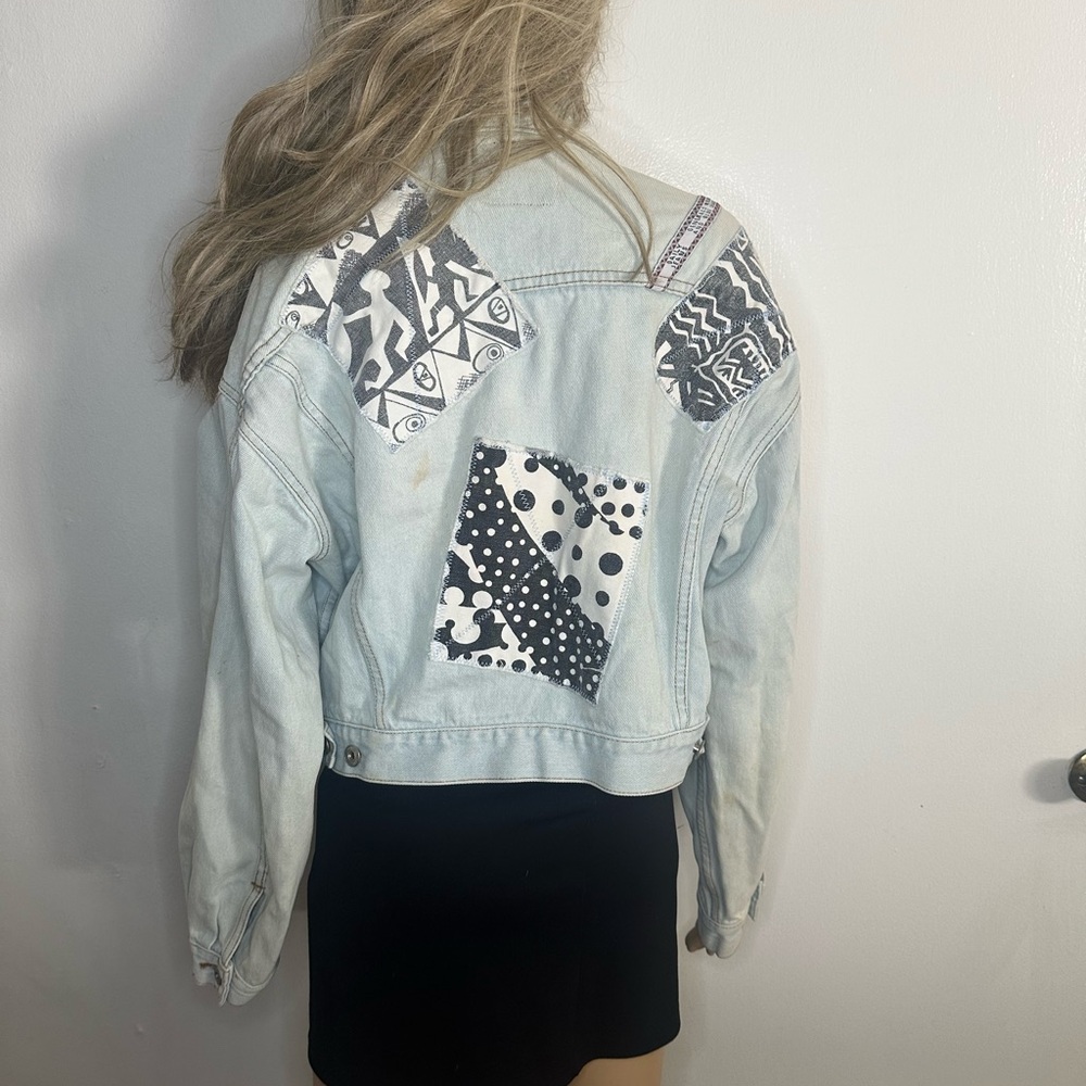 Vintage Daily Jeans Patchwork Style Button Ups Ra… - image 1